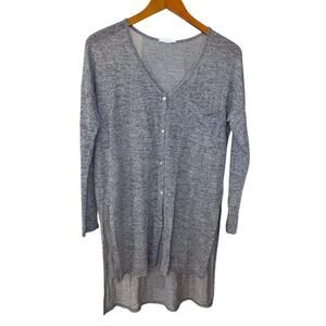 Lush‎ Lagenlook Cardigan Women Small Gray Lightweight Casual Breathable Layer